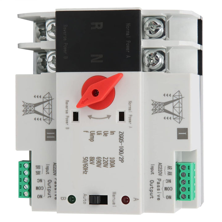Dual Power Automatic Transfer Switch, Unterbrechungsfreier 2-Wege-Controller ZGQ5-100 / 2P 220-V-Din