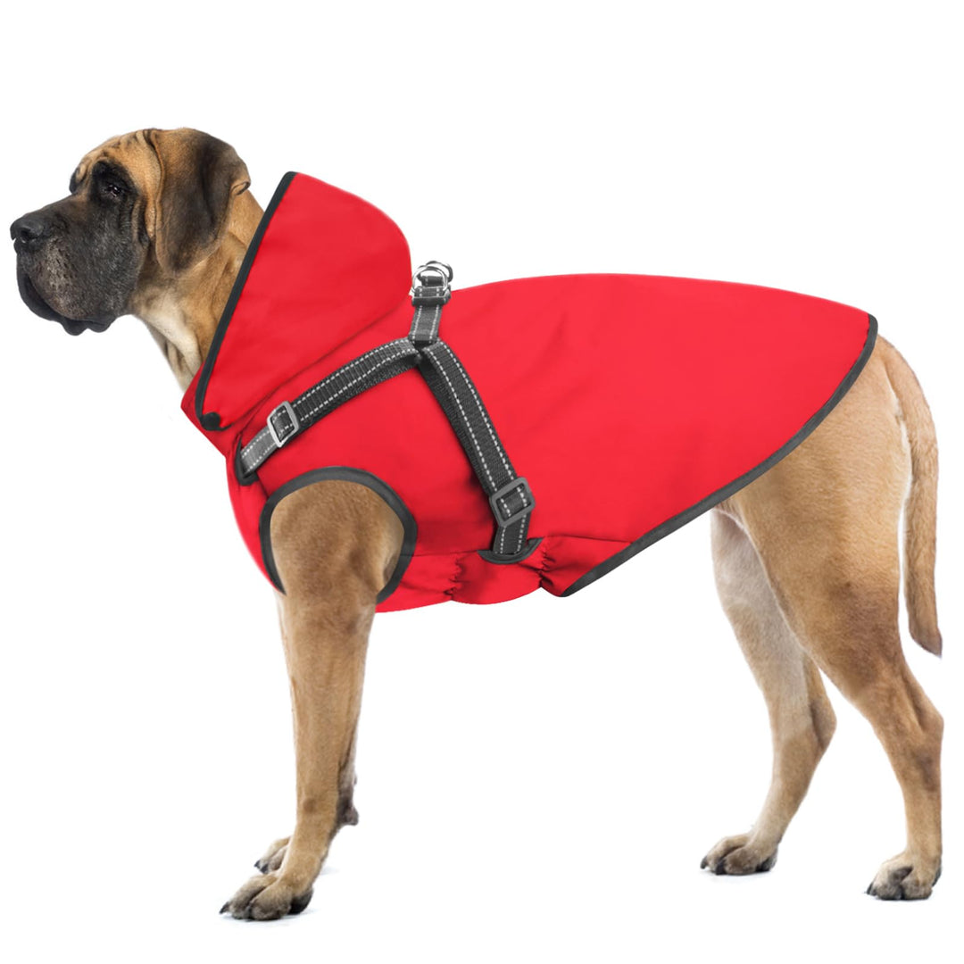Mosucoirl Hunde Regenmantel Wasserdichter Hunde Kapuzenpullover Reflektierender Regenmantel mit Kapu