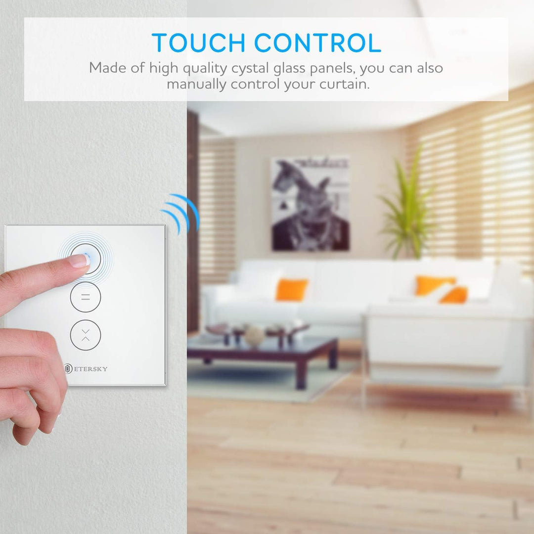 Smart Rolladenschalter, Etersky Rolladen Zeitschaltuhr Smart Jalousien Schalter mit Touch Panel, Kom