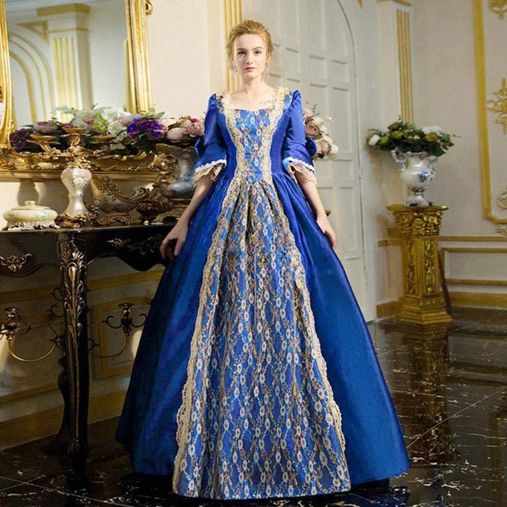 YEBIRAL Damen 1/2 Ärmel Renaissance Mittelalter Kleid Party Viktorianischen Königin Kleider Gothic J