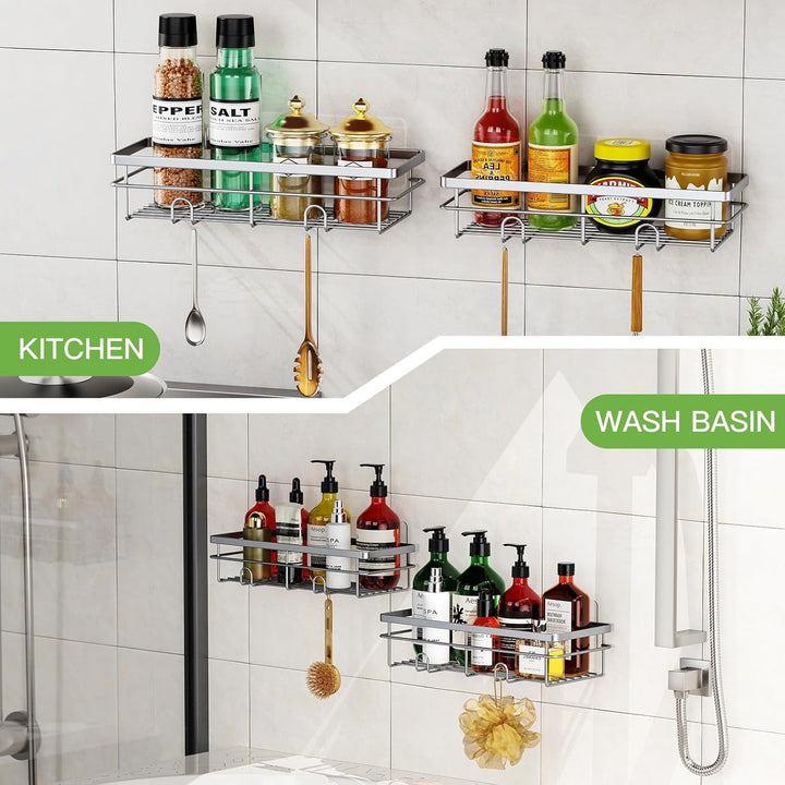 Uamector Duschablage ohne Bohren - Duschregal - Rostfrei Badezimmer Regal - Badregal Shampoo Halteru