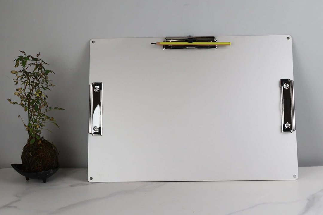 Klemmbrett aus Metall, Aluminium, A3-Klemmbrett, Querformat, Metall-Klemmbrett mit Stifthalter, Klas