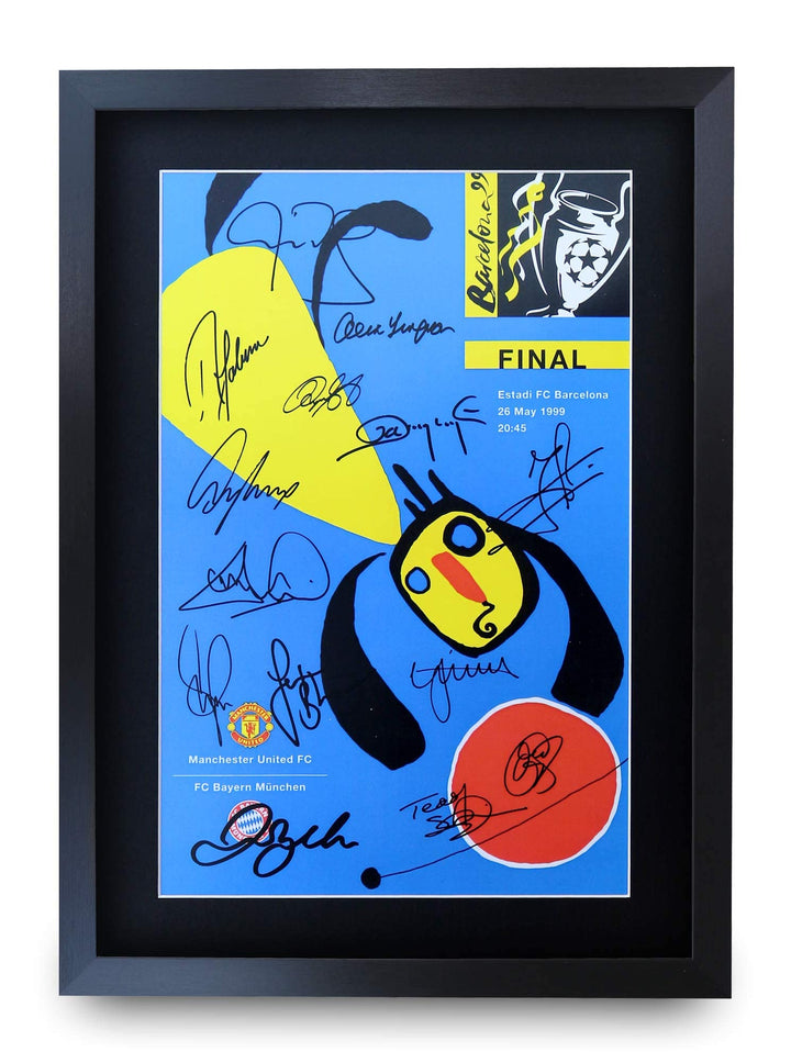 HWC Trading A3 FR 1999 Champions League Final Program Poster Das Team Signed Geschenk GESTALTET A3 P