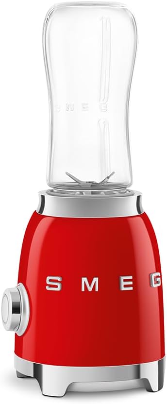 Smeg, Personal Blender PBF01RDEU, 2 Geschwindigkeitsstufen, Doppelklinge aus Edelstahl, 2 x 600 ml F