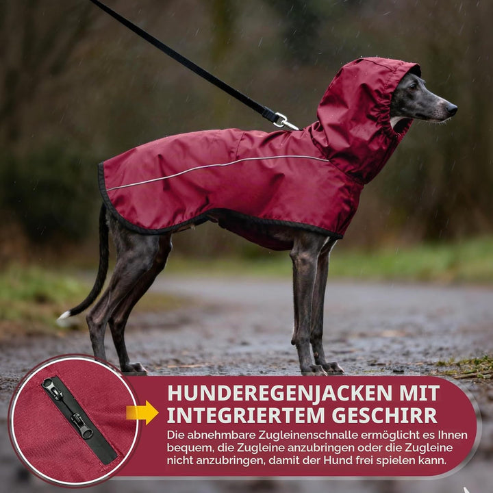 Mosucoirl Hund Regenmantel Jacke Reflektierende Verstellbare Kapuze Haustier Poncho Regenmantel mit