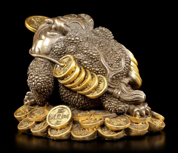 Geldfrosch Feng Shui Figur - Geld Frosch - Money Toad - Glücksbringer Geldsegen