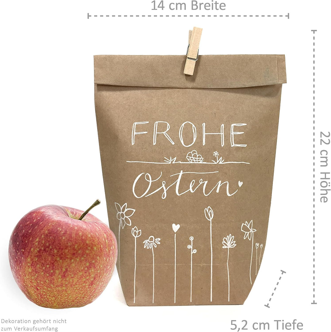 Eine der Guten Ostertüten, Geschenktüten Set - Frohe Ostern - mit 24 gestempelten Kraftpapiertüten &