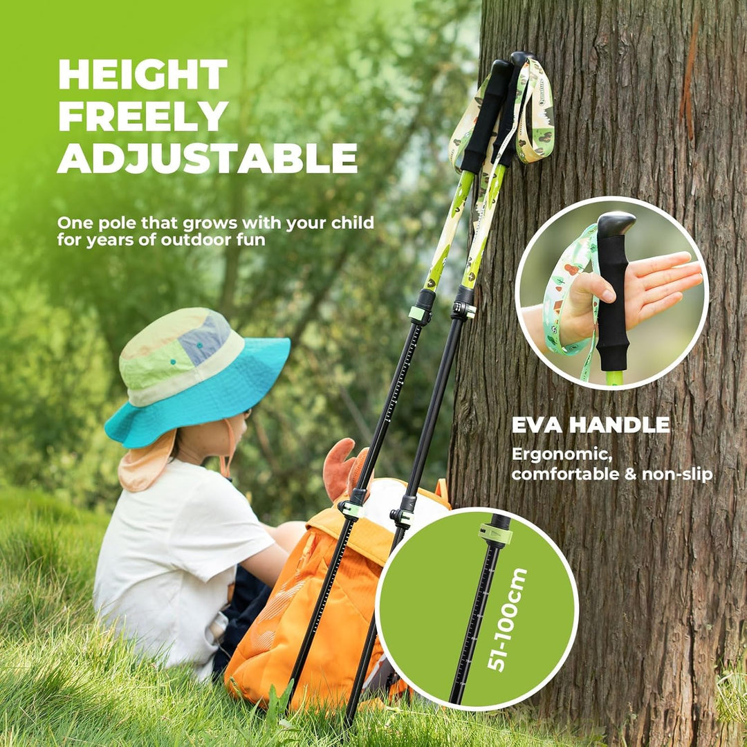 Wanderstöcke Kinder, 51–100 cm verstellbar Trekkingstöcke, 6061 Aluminium Ultraleichte Walking Stöck