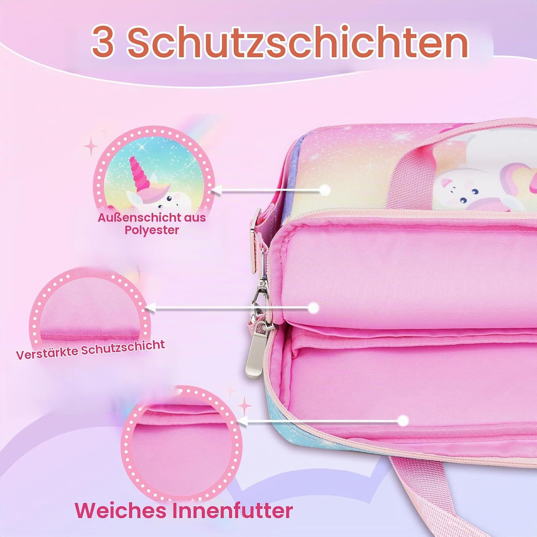 TiMOVO Tablet Tasche Mit Schultergurt 12,5 Zoll für Kinder, Portable Hülle, Universal Etui Organizer