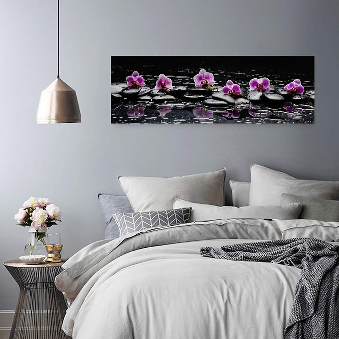 Feeby Bilder Blumen Orchideen 100x40 cm Wohnzimmer Schlafzimmer Büro Flur Küche Wandbilder Modern Bi