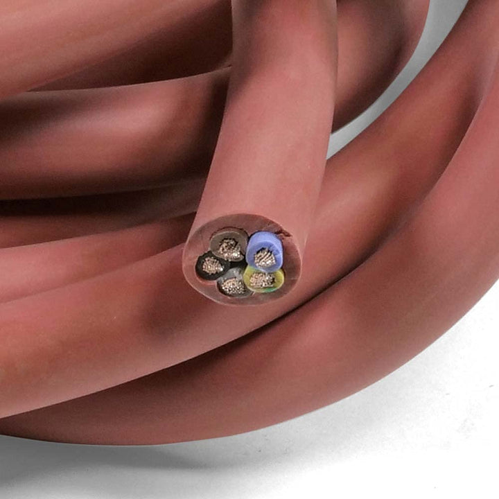 Silikon Ofenkabel 5x2,5mm² SiHF-J hitzebeständig bis 180°C - 5-adrig farbcodiert - Profi Anschlussle
