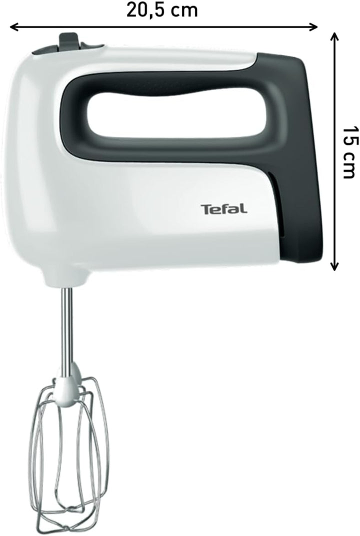 Tefal HT462138 Prep'Mix+ Handmixer| Ideal Für Leichte Und Zähe Zubereitungen| Leistungsstarker 500-W