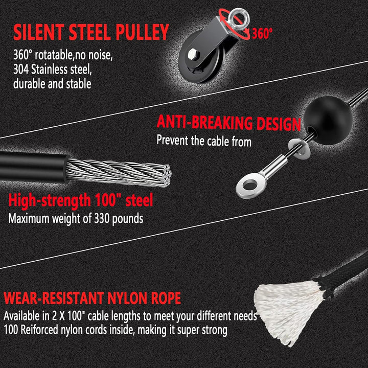 Seilzug-Fitness Professionelle Verbesserte Gewicht Seilzugsystem für LAT Pull Down Bizeps Curl Trize