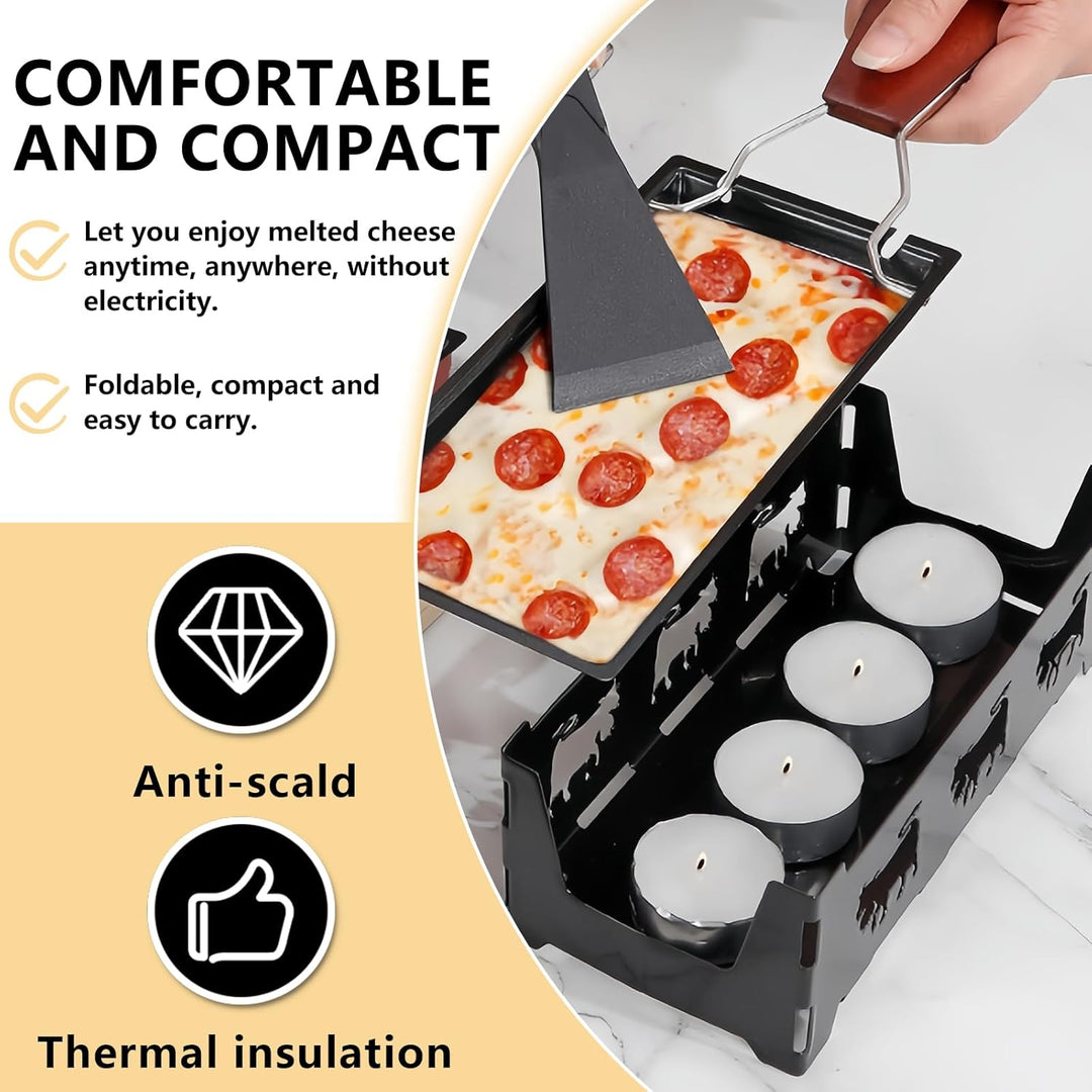 Tragbare Mini Käse Raclette Set, Tragbare Raclette, Antihaft Käse Griller Set, mit Praktischem Spach