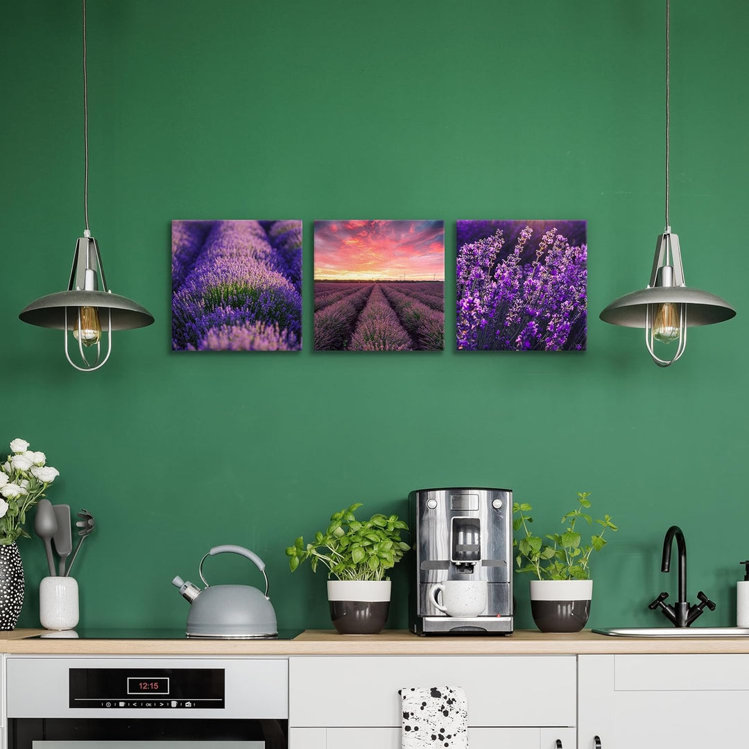 Muralo - Wandbilder Set - Leinwand Bilder Set Aufhängefertig - Bilder für Küche- Moderne Wanddeko -
