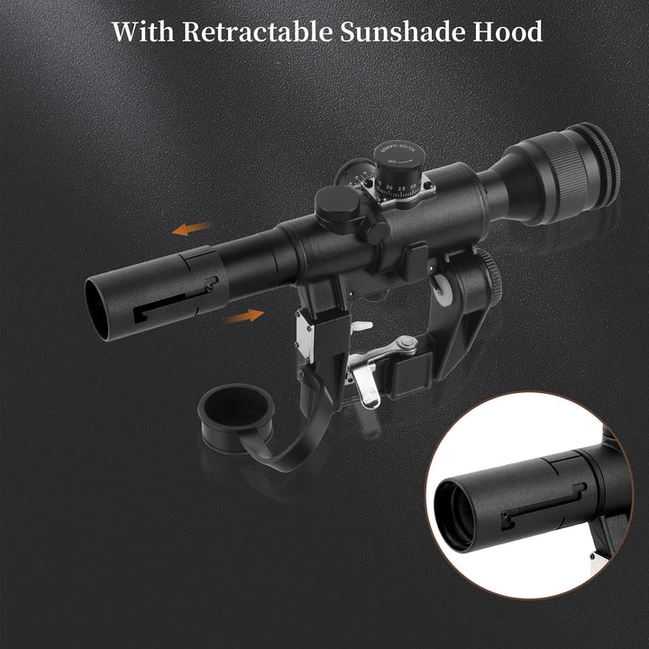 ToopMount 4X26 zf fernrohr Monokular Seitlich montiertes Optik fernrohr Sucher mit Sonnenschutzrohrh