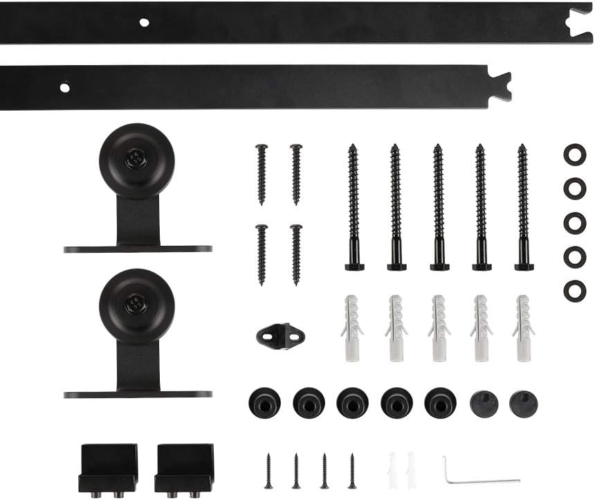 183cm Schiebetürbeschlag Set, Schiebetürsystem für Innentüren, Schiebetür Komplettset mit Umlenkroll