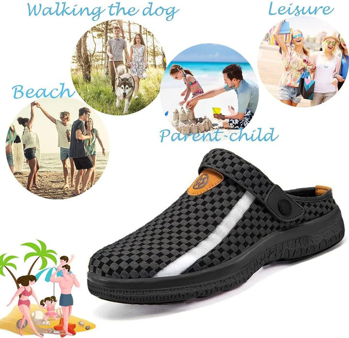 Unisex Clogs Hausschuhe Atmungsaktiv Mesh Pantoletten Sommer Beach Freizeit Schuhe rutschfest Weiche