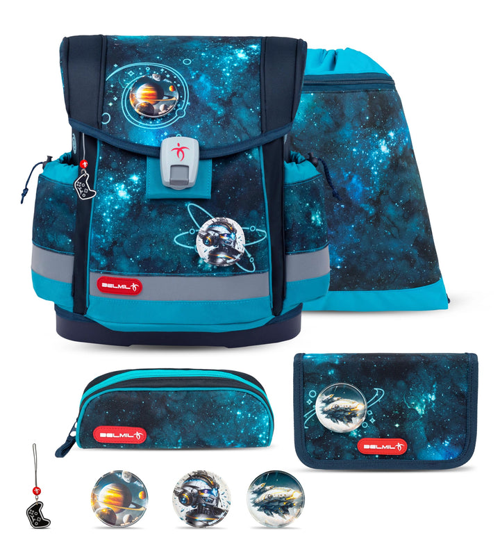 Belmil Classy Plus Schulranzen Set 5-teilig mit Brustgurt (405-78/AG/S) Universe, Universe
