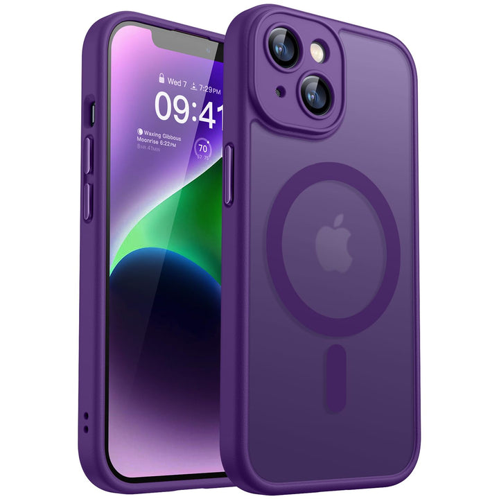 CANSHN 2024 Neu für iPhone 14 Hülle mit Kameraschutz für Magsafe (TOP Militärschutz & Magnetkraft) E