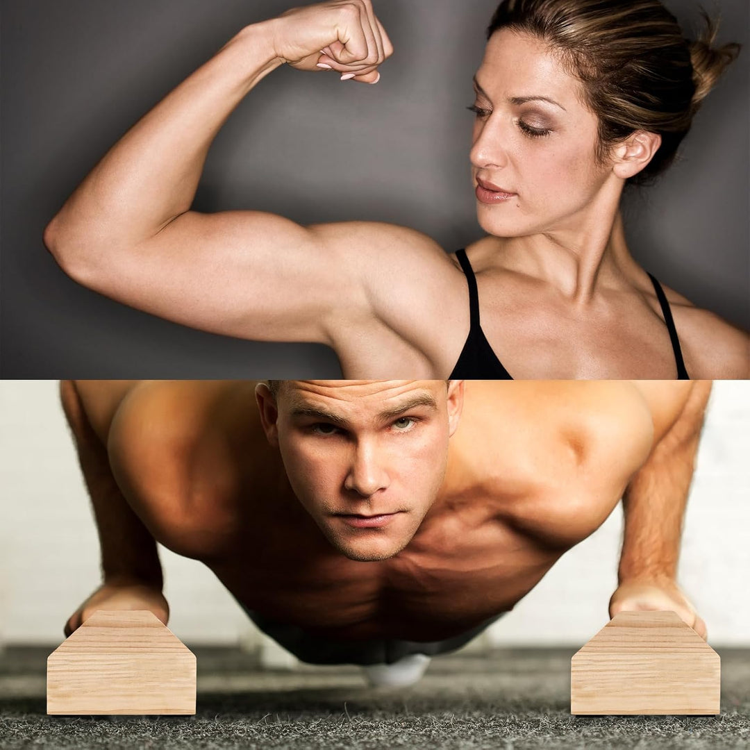 4er Set Liegestützgriffe Holz, Handstand Stütze, Push Up Bars Holz Parallettes für Handstand, Lieges