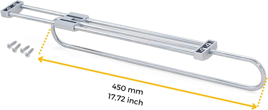 Emuca 6210625 Garderobenauszug für Kleiderschrank, Länge 450mm, 450mm