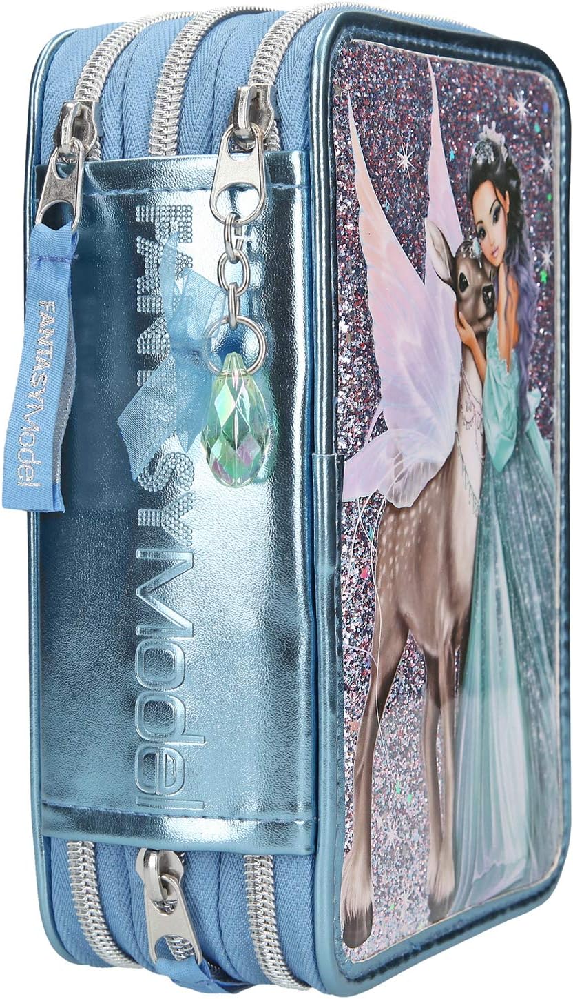 Depesche 10690 - Federtasche mit 3 Reissverschlüssen, Fantasy Model Iceprincess, ca. 7,5 x 13 x 20 c