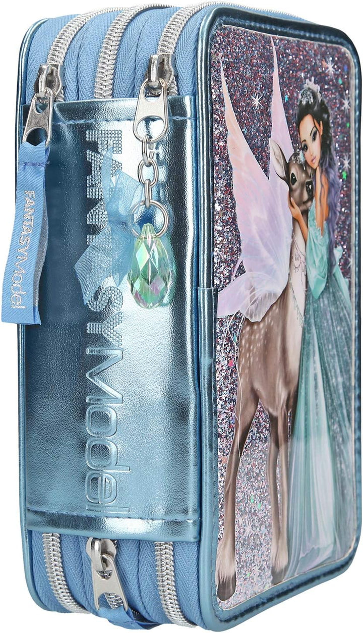 Depesche 10690 - Federtasche mit 3 Reissverschlüssen, Fantasy Model Iceprincess, ca. 7,5 x 13 x 20 c