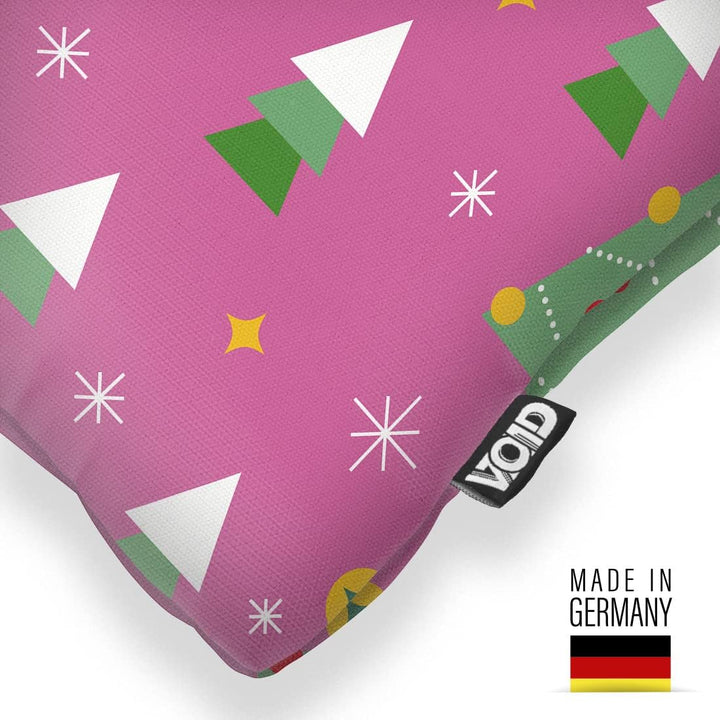 VOID Weihnachtsstern Bäume rosa Kissenbezug Kissenhülle Sofakissen Kissen Deko Weihnachten Winter We