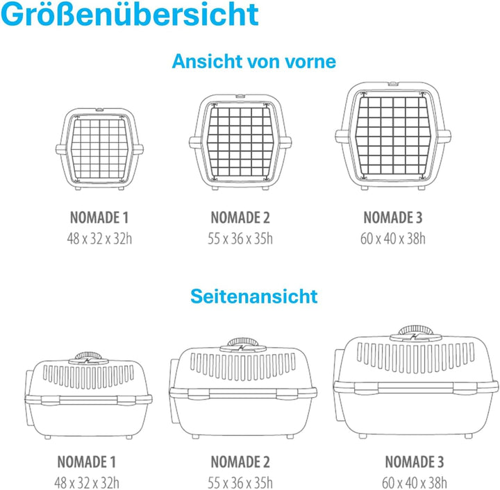 Nomade Hundebox - Transportbox für kleine Hunde und Katzen - Kann bis zu 6 kg tragen. Robustes Polyp