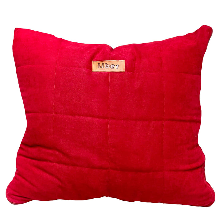 2-in-1 Sofadecke & Kissen rot - Kuscheldecke 130×190 cm, gefaltet als Kissen 45×40 cm, Plüschdecke a