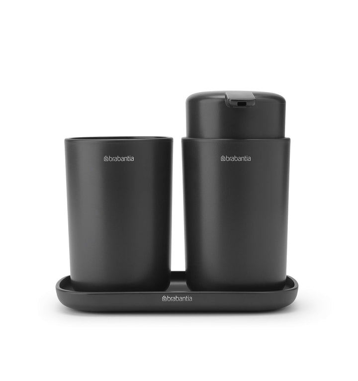 Brabantia Badezimmer-Set, Dunkelgrau, Set of 3 Dark Grey, Dark Grey
