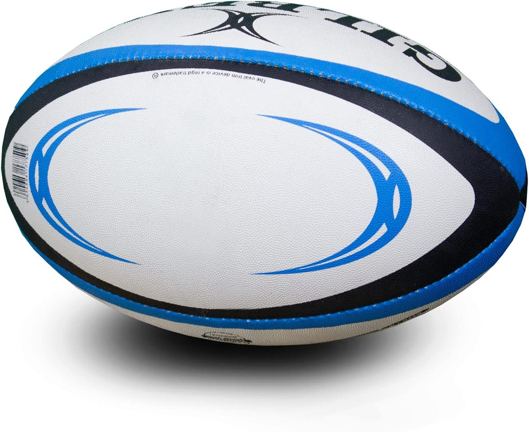 Gilbert Omega Match Rugbyball für Herren Size 5 blau / schwarz, Size 5 blau / schwarz
