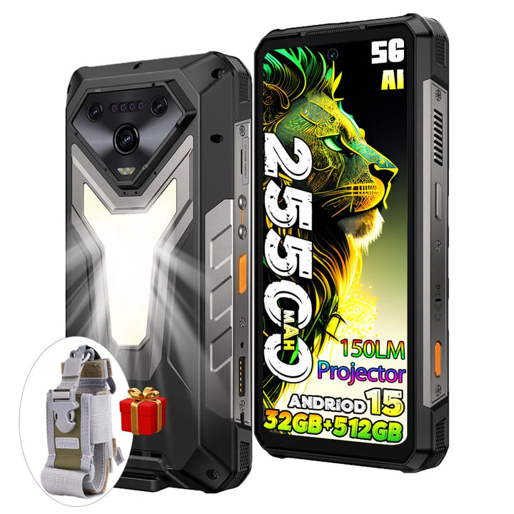 Ulefone Armor 34 Pro 5G Outdoor Handys mit Projektor, 32GB+512GB/2TB Outdoor Smartphone Android 15,