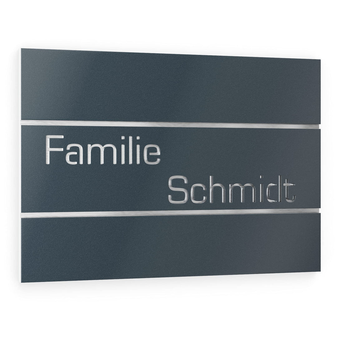 Graviers Design Türschild aus V2A Edelstahl 215x150mm - Anthrazit RAL 7016 - Wetterfest Rostfrei Ind