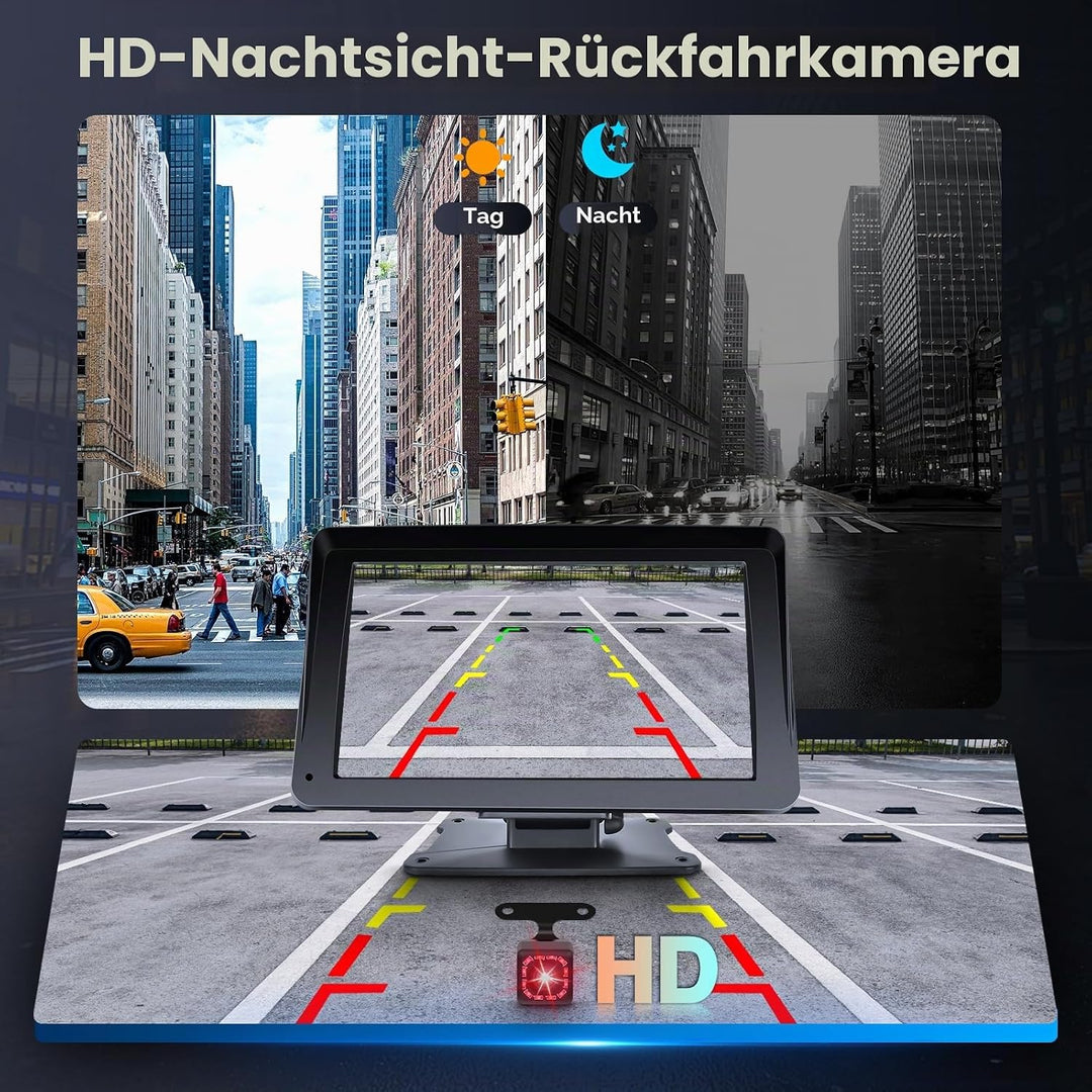 Carplay Bildschirm für Auto, 7 Zoll IPS Touchscreen Auto Display mit Wireless Carplay Android Auto,