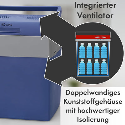 Bomann® Kühlbox | elektrische Kühlbox für Auto und Camping | Kühlbox mit 28L Fassungsvermögen | Kühl