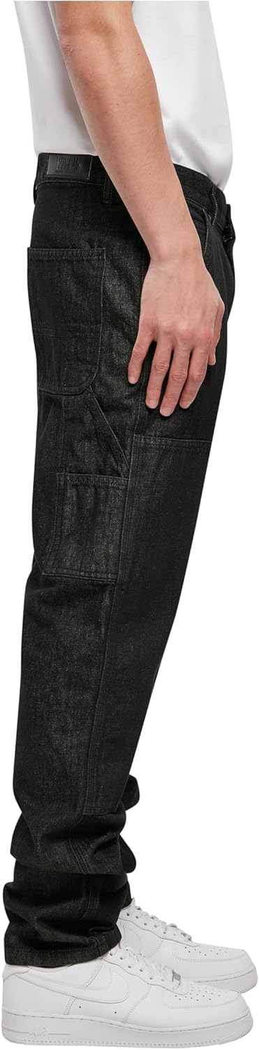 Urban Classics Herren Double Knee Jeans 30 Realblack Washed, 30 Realblack Washed