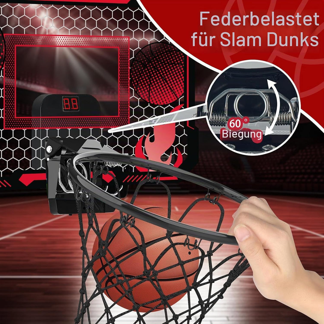 Indoor-Basketballkorb für Kinder, Halterung über der Tür, Anzeigetafel - Geschenke für 4-12 jährige