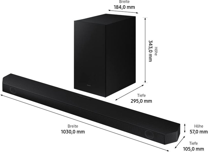 Samsung HW-Q64GC 3.1-Kanal Q-Soundbar mit Subwoofer, Dolby Atmos/DTS Virtual:X, Q-Symphony, Adaptive