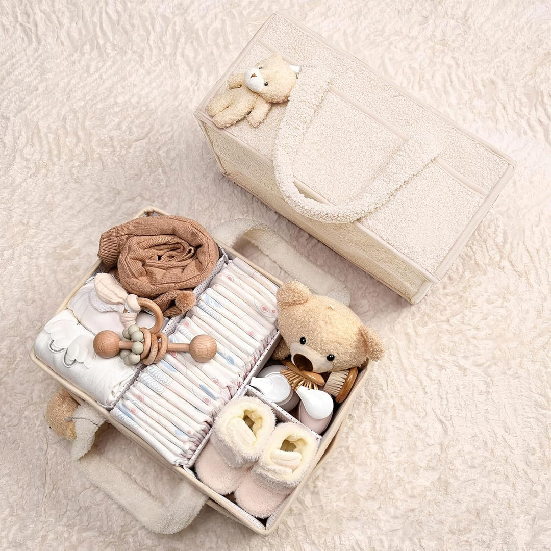 Baby Wickeltasche Organizer，Baby-Windel-Caddy Organizer für Wickeltisch，Multifunktional Tragbar Wick
