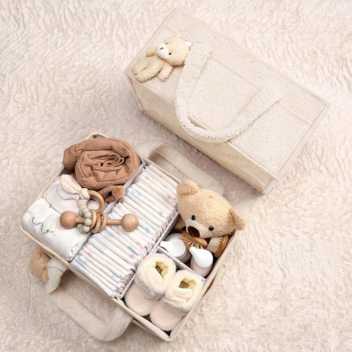 Baby Wickeltasche Organizer，Baby-Windel-Caddy Organizer für Wickeltisch，Multifunktional Tragbar Wick