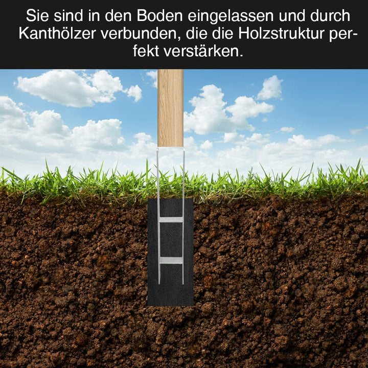 Herrselsam H-Anker Pfostenträger 600mm Länge, Materialstärke 4.7mm für stabile Holzkonstruktionen(6