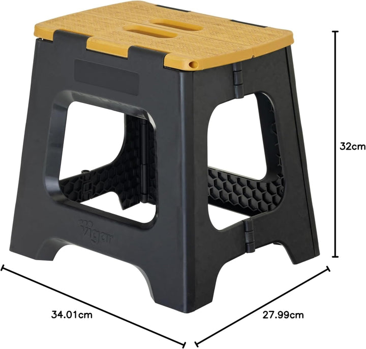 Vigar Kompakte Tritthocker Klappbar für Erwachsene, 32 cm, Klapphocker Faltbar 150 kg rutschfest, Le