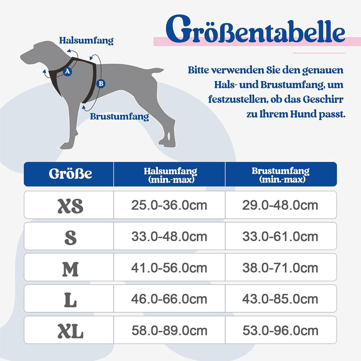 rabbitgoo Hundegeschirr Mittelgrosse Hunde, Anti Zug Geschirr mit Kontrolle, No Pull Verstellbar Hun