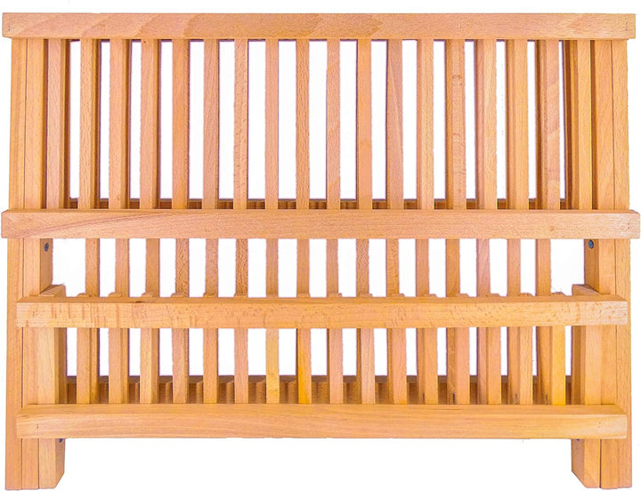 EKFJAELL faltbares Geschirrabtropfgestell Holz - 100% hochwertiges Buchenholz, ökologisches & nachha