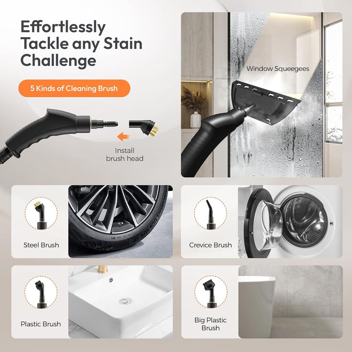 Dampfreiniger Handgerät, Dampfreiniger, 1,2L Wassertank, Tragbarer Steam Cleaner, Multifunktions Dam
