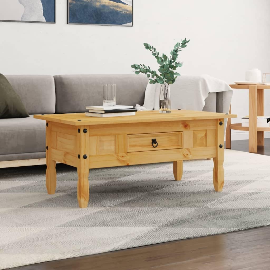vidaXL Kiefer Couchtisch Corona 100x55x45 cm Kaffeetisch Beistelltisch Tisch Braun, Braun