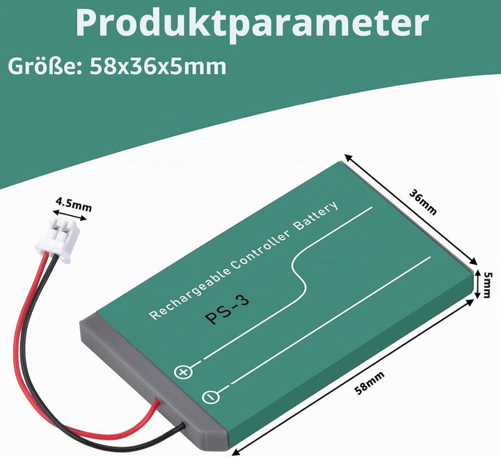 Uwayor Akku PS3 Controller Akku LIP1359 PS3 Ersatz Akku 2X 1860mAh für Sony Playstation 3 und Dualsh