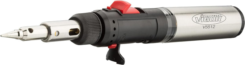 Vigor Gas Lötkolben-Satz (7 verschiedene Adapter, kombiniert Lötkolben, Brenner und Heissluftfön, 12